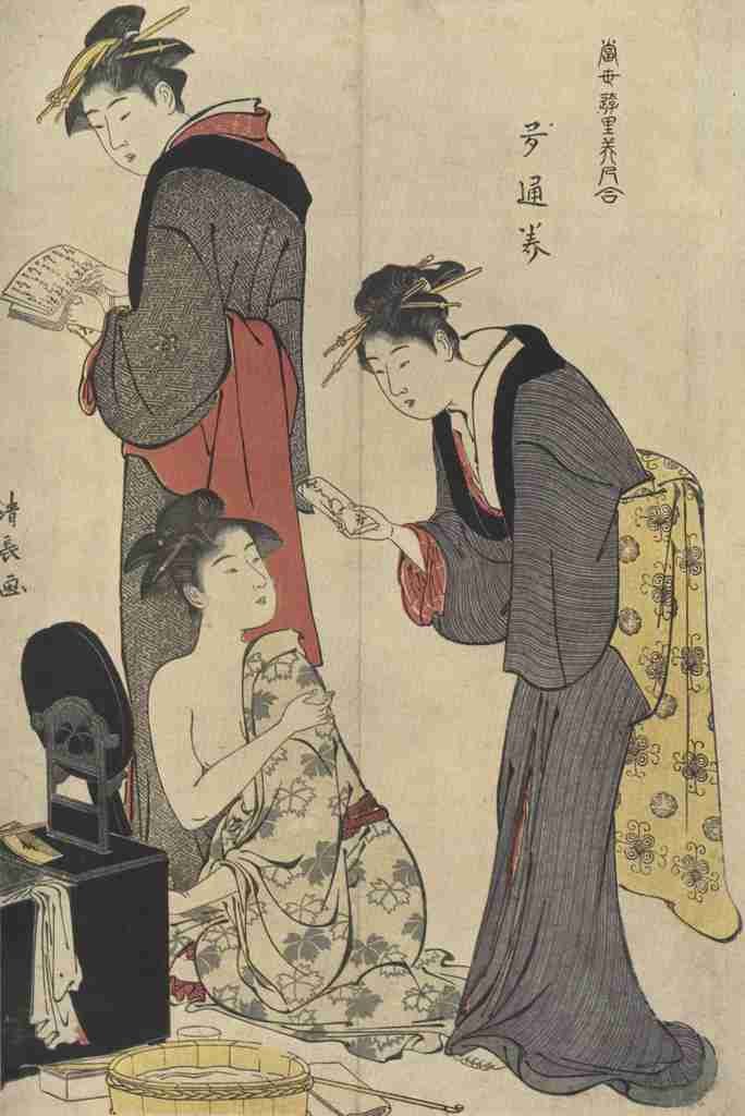 Kiyonaga Torii 1752 1815 Interior scene LIllustration 1929 A4 Photo Print