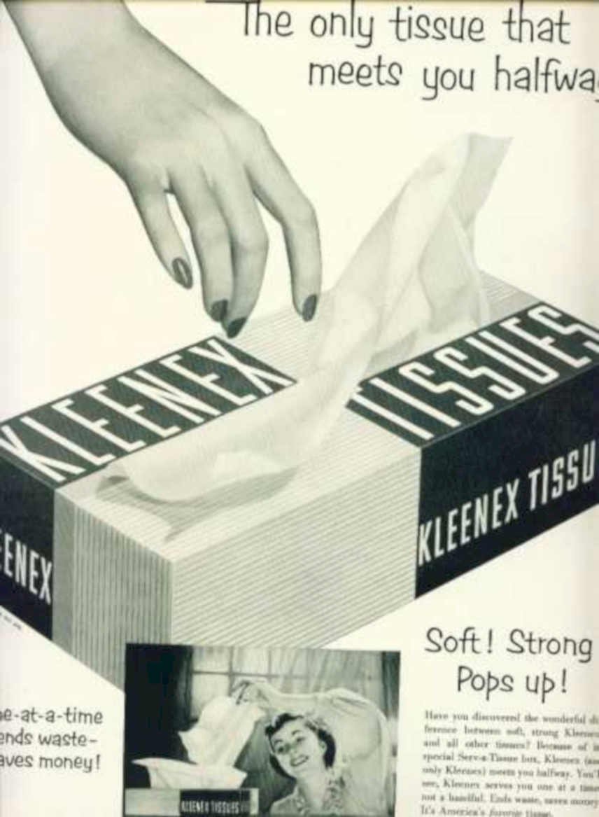 Kleenex Tissues Pops Vintage Retro Advert Ads A4 Photo Print
