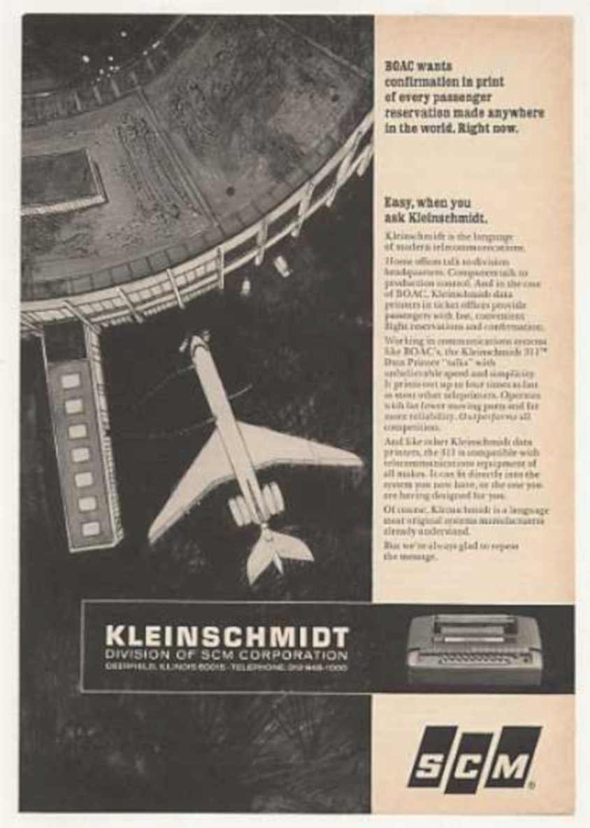 Klein Schmidt Boac Vintage Retro Advert Ads A4 Photo Print