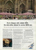 Klm Cologne Cathedral Vintage Retro Advert Ads A4 Photo Print