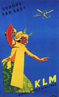 Klm Europe Far East Royal Dutch Bali 1950S Vintage Advert A4 Photo Print