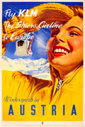 Klm Skiers Europe Vintage Retro Advert Poster A4 Photo Print