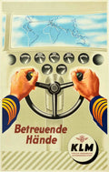 Klm Steering Hands Vintage Retro Advert Poster A4 Photo Print
