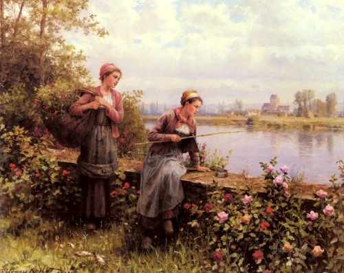 Knight Daniel Ridgeway Maria And Madeleine Fishing A4 Photo Print