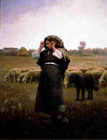 Knight Daniel Ridgeway Shepardess And Her Flock A4 Photo Print
