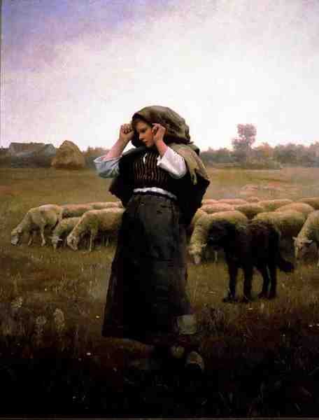 Knight Daniel Ridgeway Shepardess And Her Flock A4 Photo Print