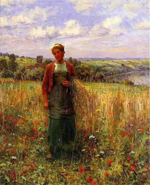 Knight Daniel Ridgway Gathering Wheat A4 Photo Print