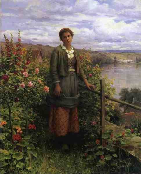 Knight Daniel Ridgway In Her Garden A4 Photo Print