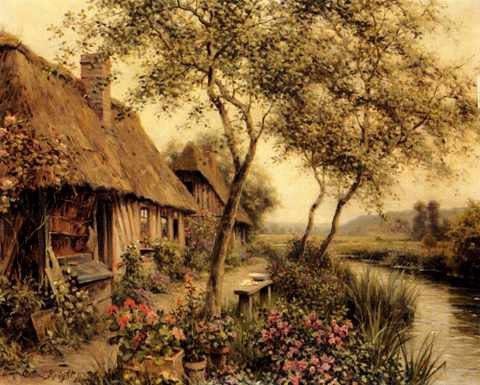 Knight Louis Aston Cottages Beside River A4 Photo Print