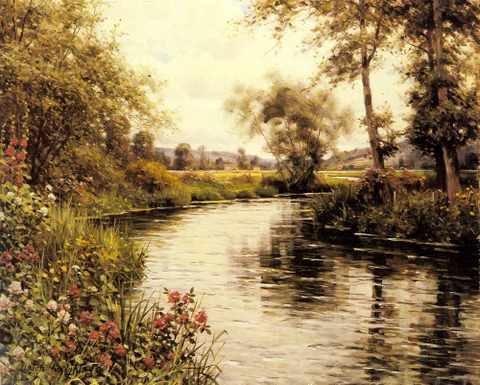 Knight Louis Aston Flowers In Bloom By River A4 Photo Print