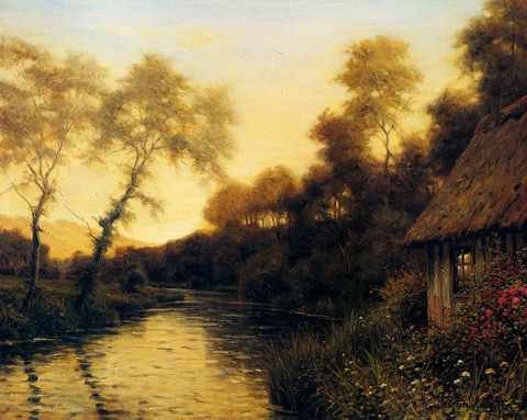 Knight Louis Aston French River Landscape At Sunset A4 Photo Print