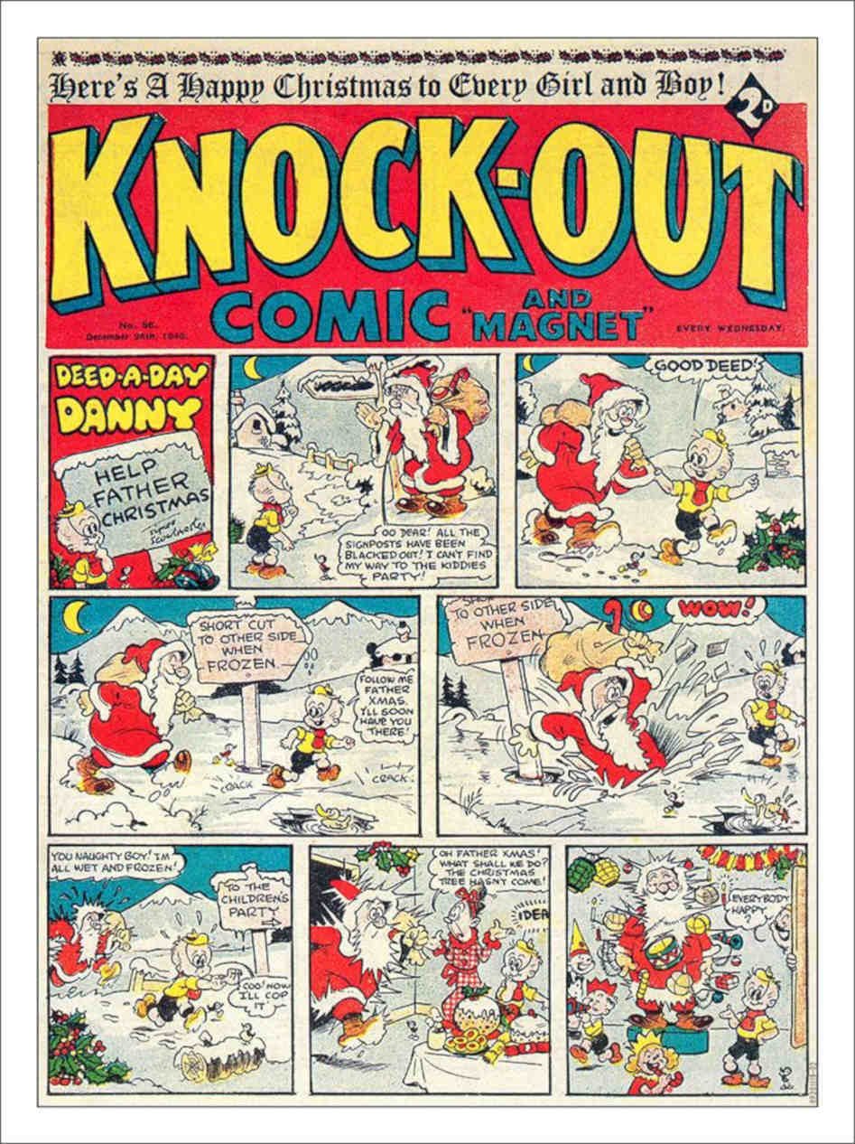 Knock Out Christmas Comic Vintage Retro Advert Poster A4 Photo Print