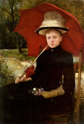 Knopp Imre The Red Parasol Art A4 Photo Print