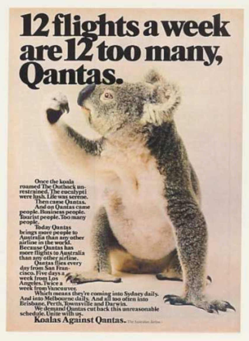 Koala Qantas Flights Vintage Retro Advert Ads A4 Photo Print