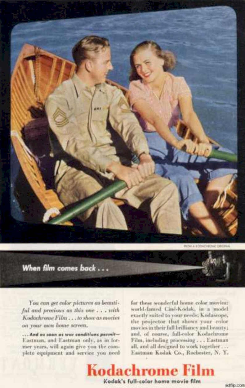Kodachrome Film Couple Vintage Retro Advert Ads A4 Photo Print