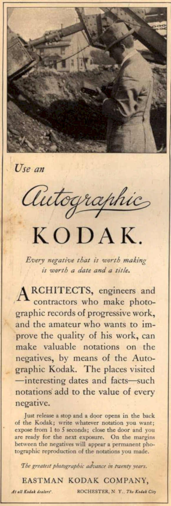 Kodak Autographic Camera Vintage Retro Advert Ads A4 Photo Print