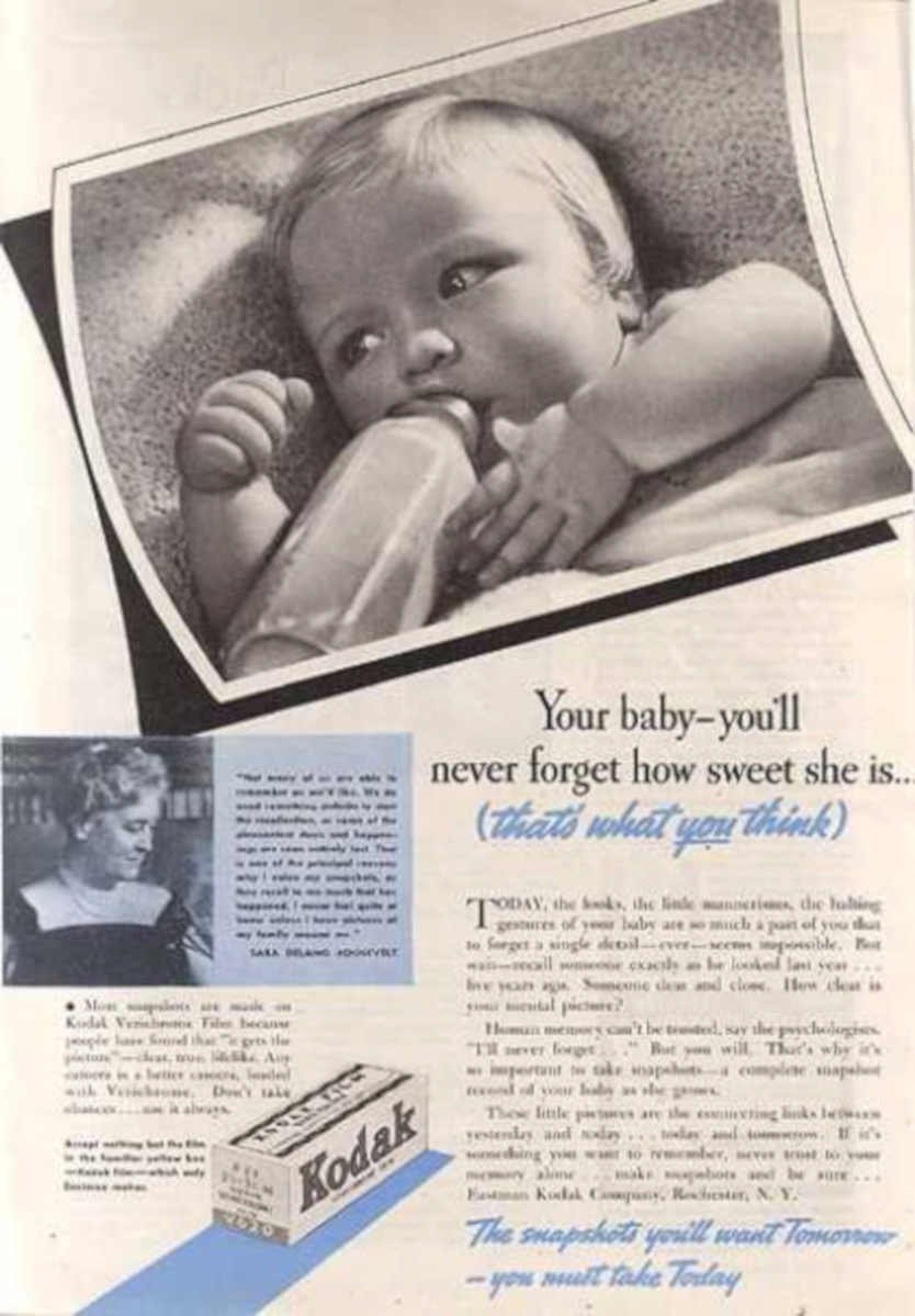 Kodak Baby Vintage Retro Advert Ads A4 Photo Print