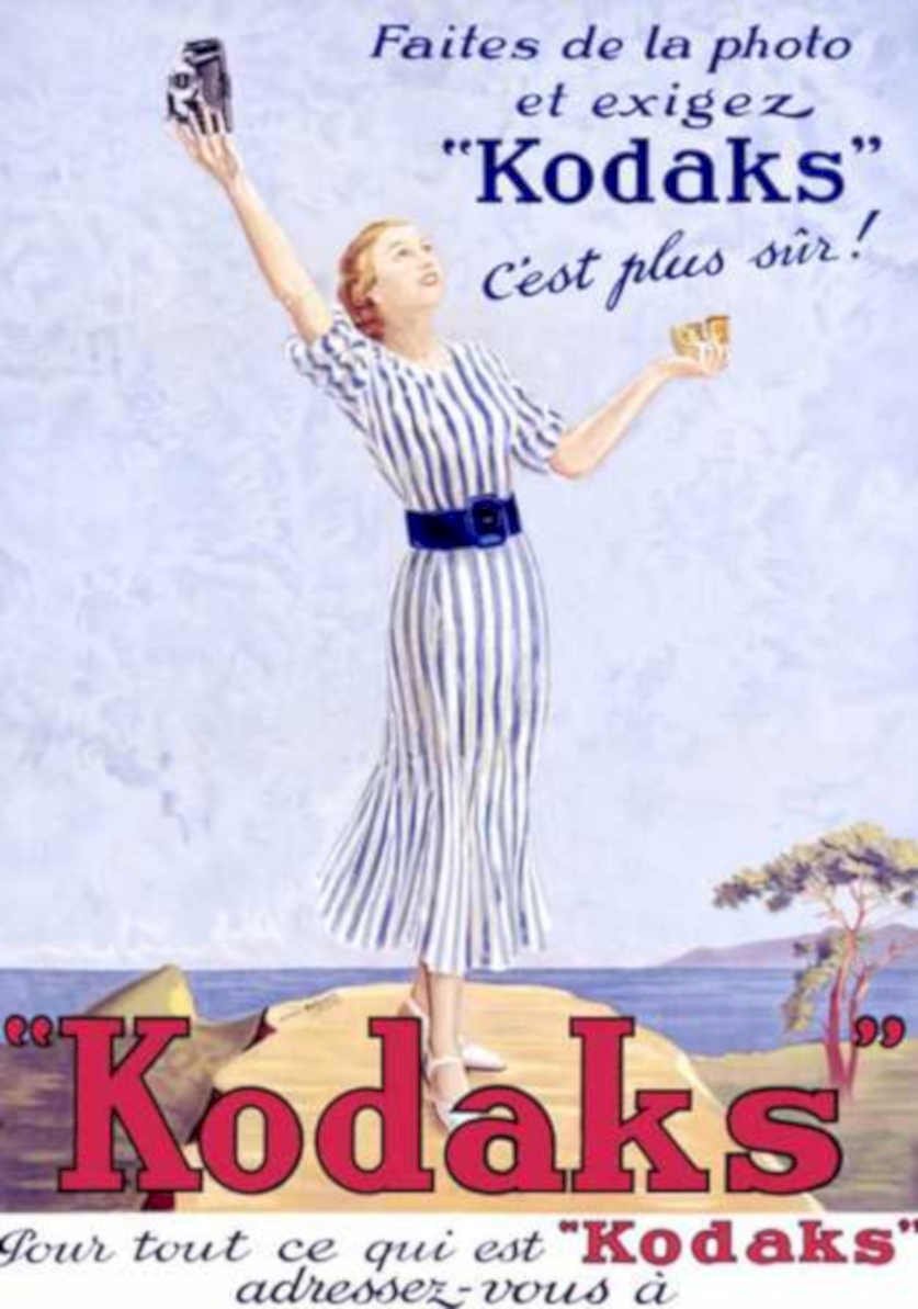 Kodak Camera Seaside Vintage Retro Advert Ads A4 Photo Print
