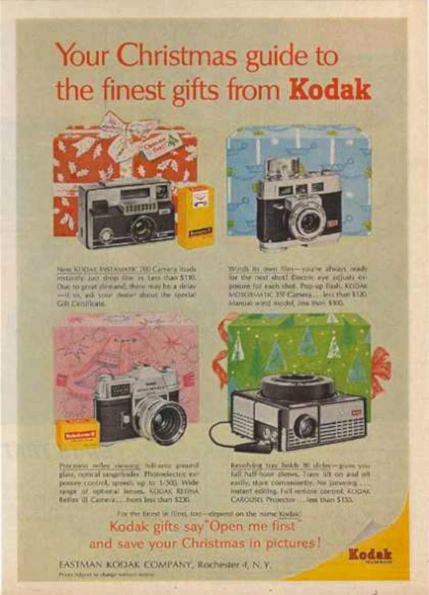 Kodak Christmas Gifts Vintage Retro Advert Ads A4 Photo Print