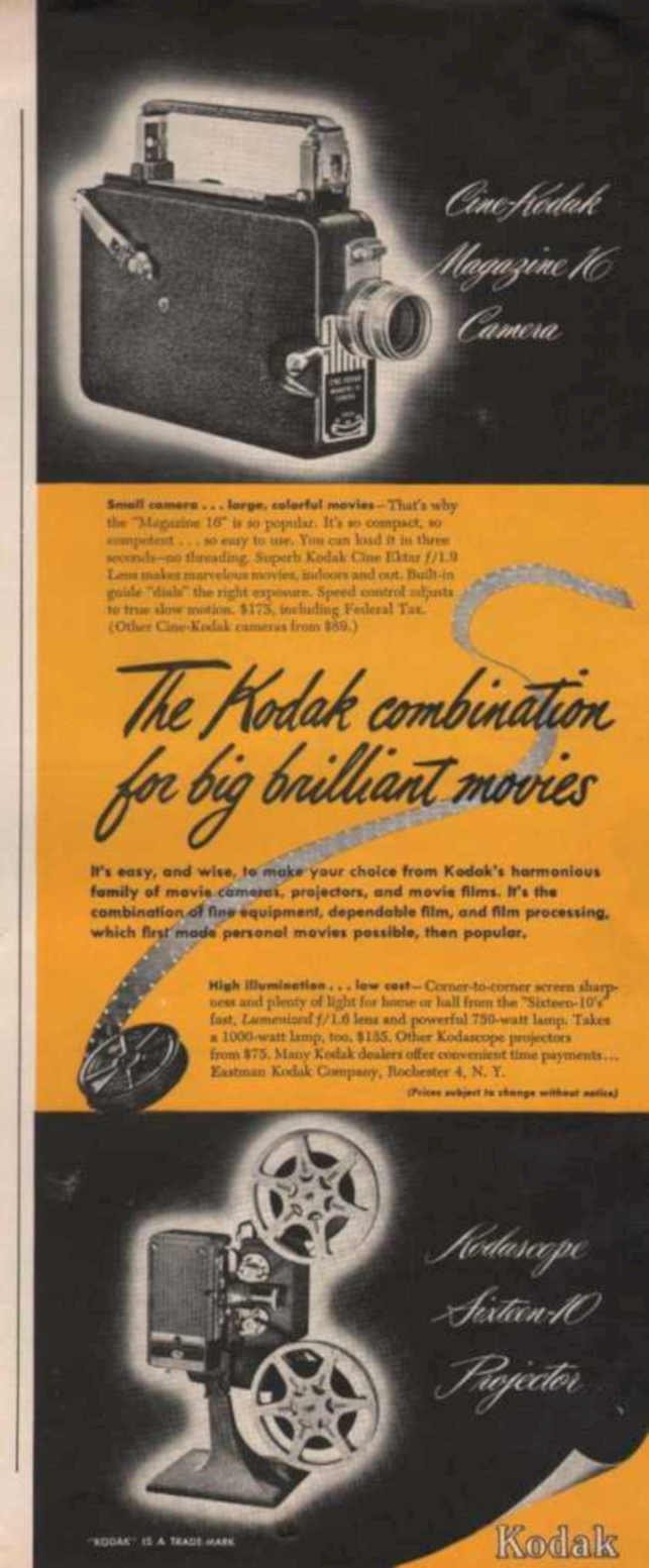 Kodak Combination Movies Vintage Retro Advert Ads A4 Photo Print