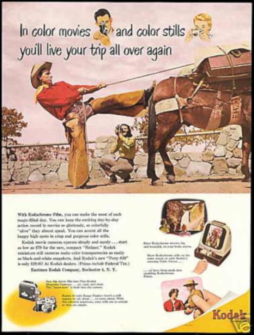 Kodak Cowboy Photos Vintage Retro Advert Ads A4 Photo Print