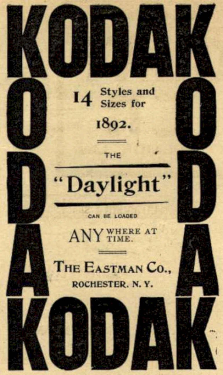 Kodak Daylight 1892 Vintage Retro Advert Ads A4 Photo Print