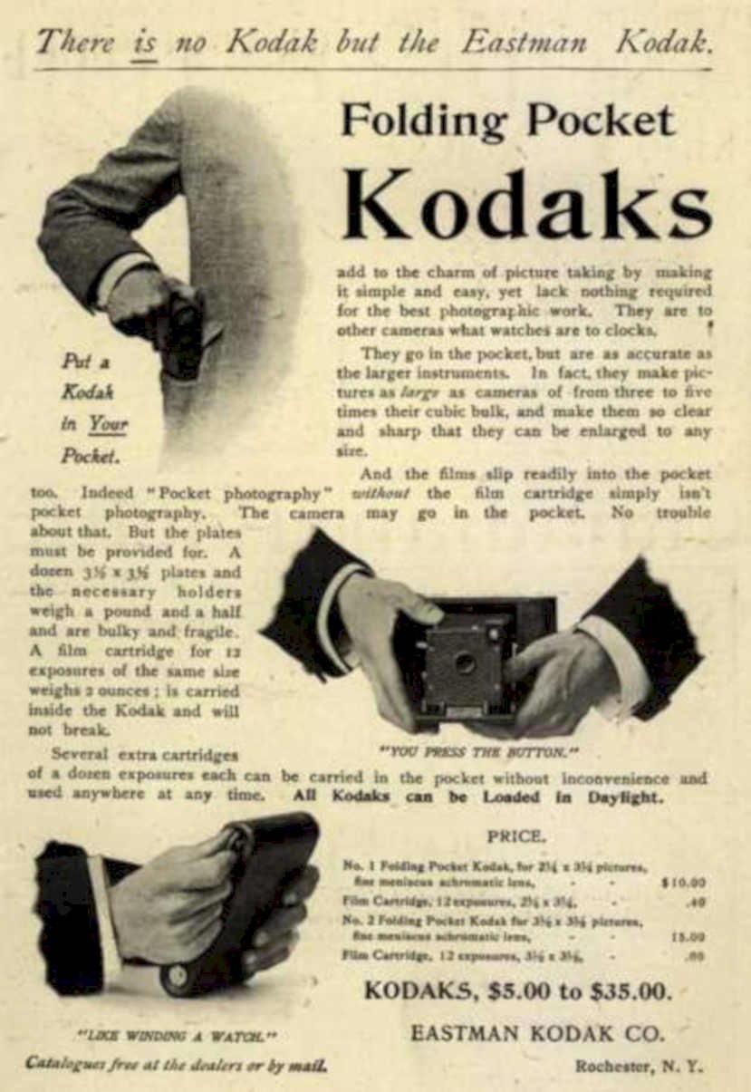 Kodak Folding Kodaks Vintage Retro Advert Ads A4 Photo Print