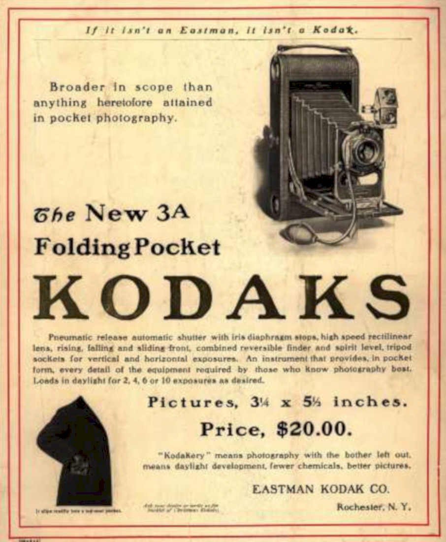 Kodak Folding Pocket Vintage Retro Advert Ads A4 Photo Print