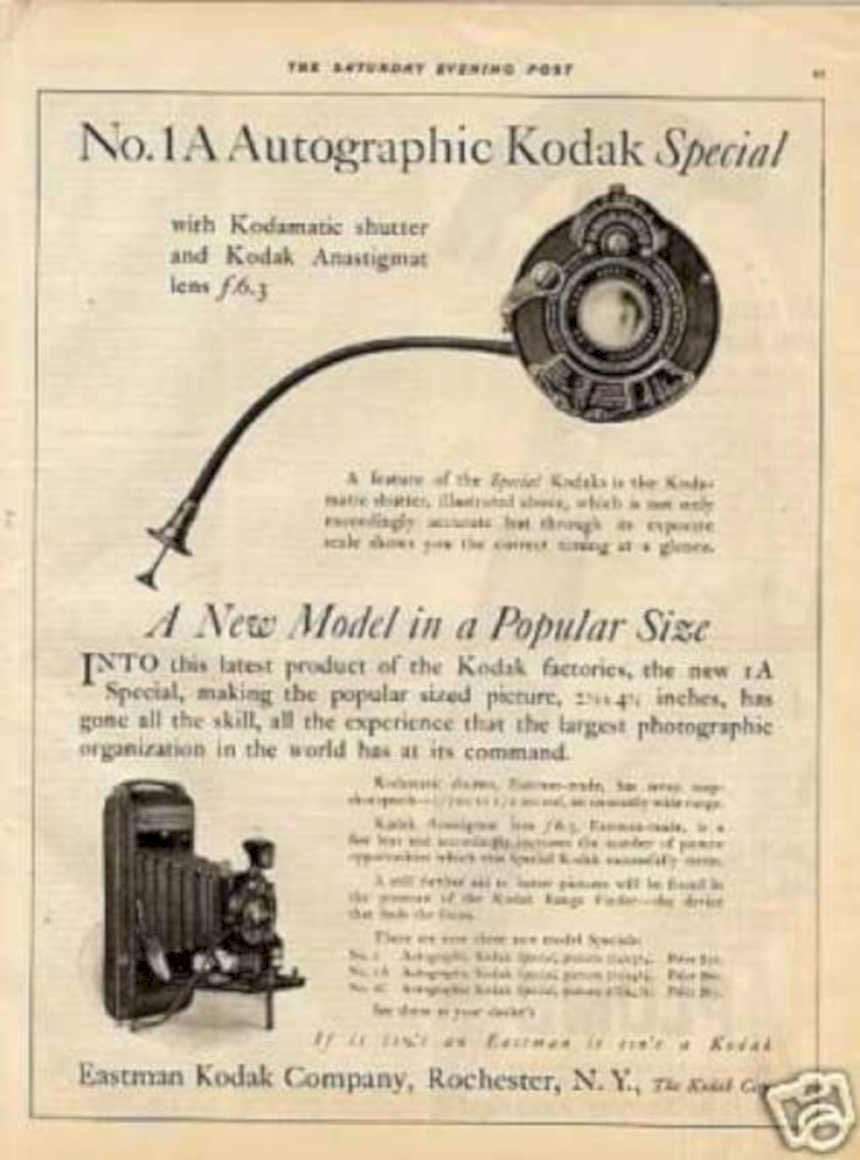 Kodak No1a Camera Vintage Retro Advert Ads A4 Photo Print