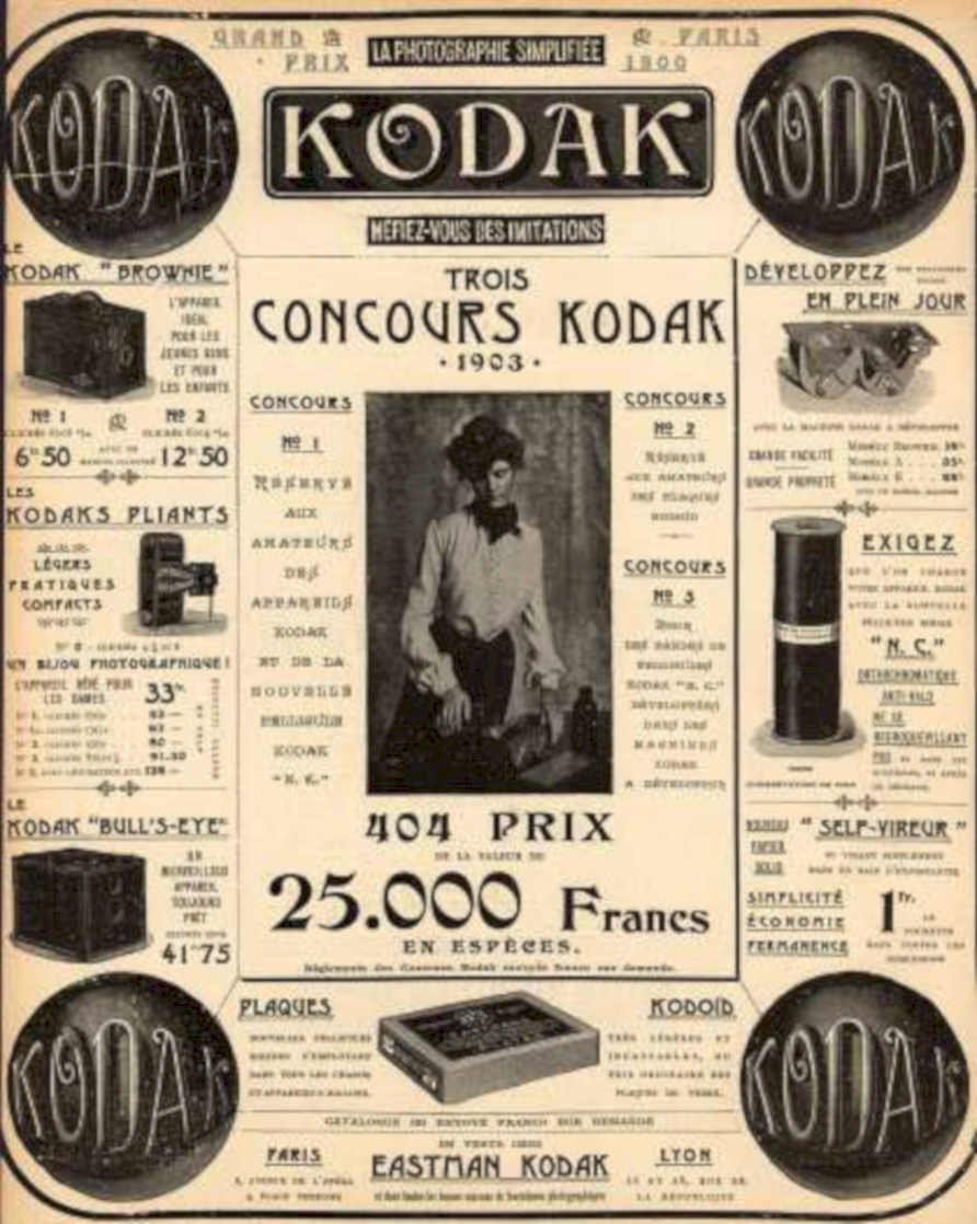 Kodak Paris 1903 Vintage Retro Advert Ads A4 Photo Print