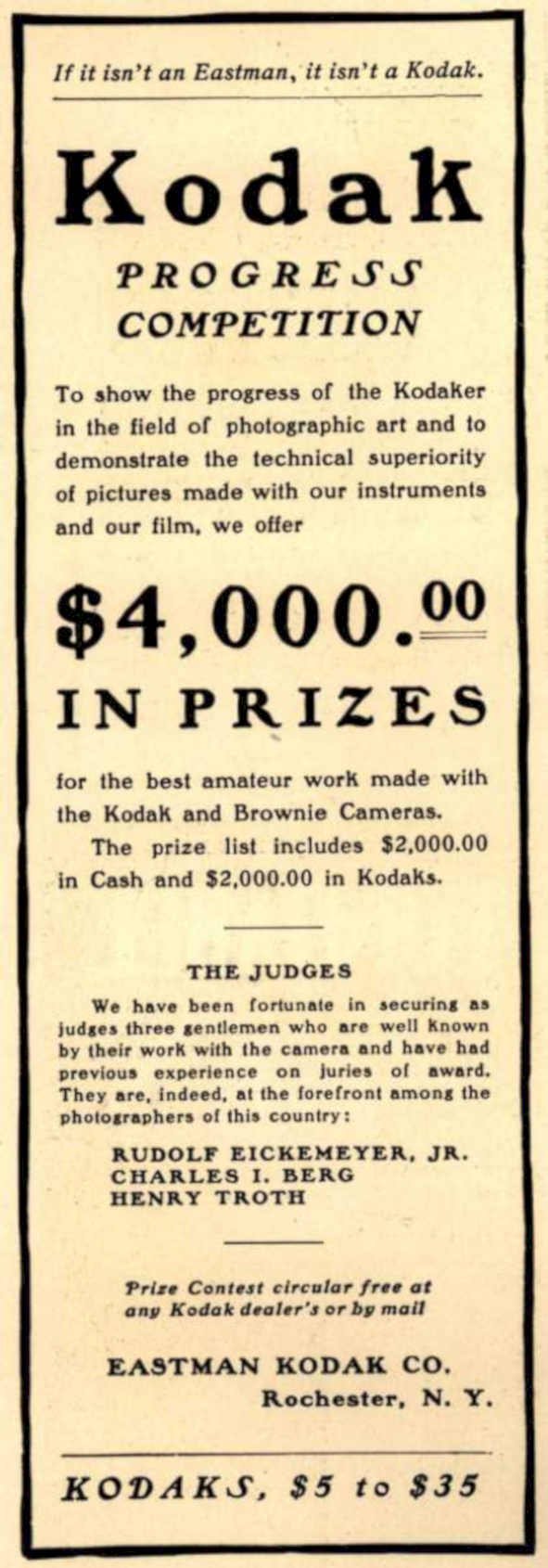 Kodak Progress Contest Vintage Retro Advert Ads A4 Photo Print