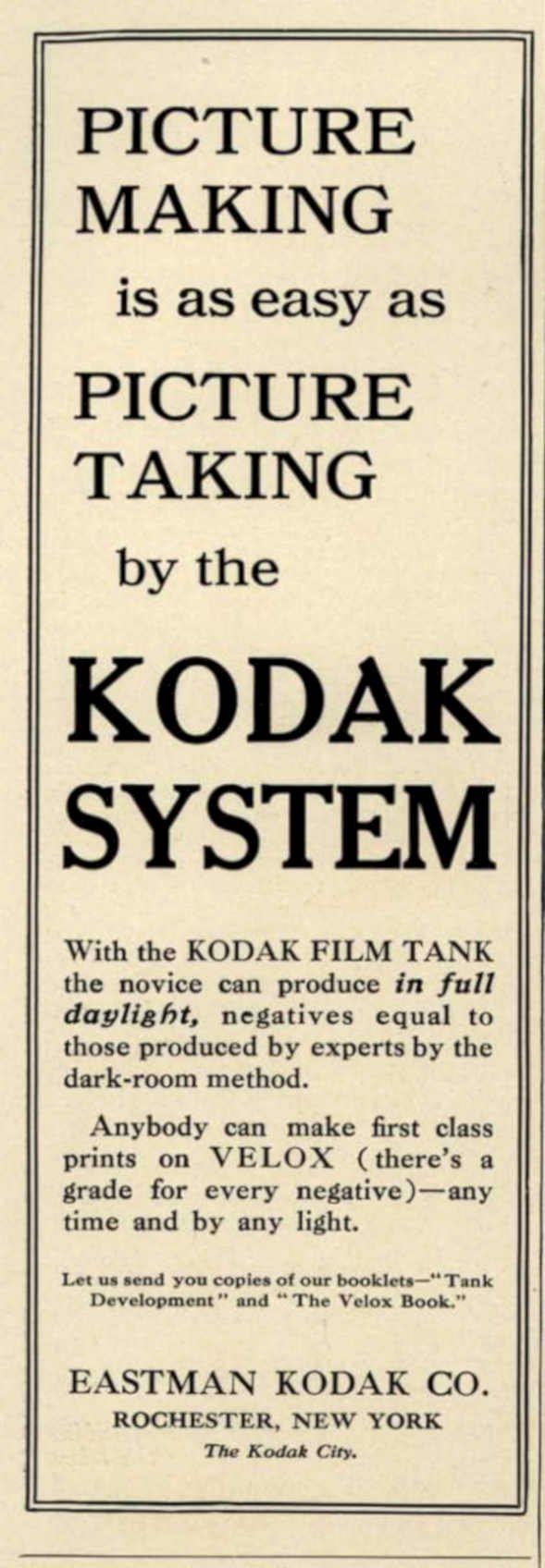 Kodak System Tank Vintage Retro Advert Ads A4 Photo Print