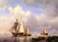 Koekkoek Hermanus Vessels At Anchor In Estuary With Fisherman A4 Photo Print