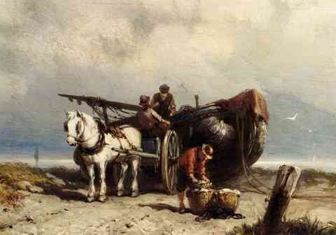 Koekkoek Johannes Hermanus Unloading The Catch A4 Photo Print