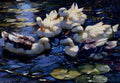 Koester Alexander Five Ducks In A Pond A4 Photo Print