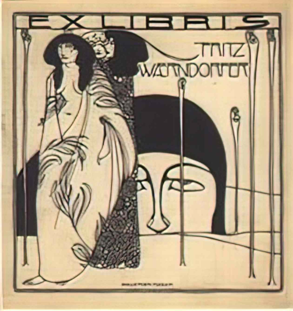 Koloman Moser drafts for the exlibris for fritz waerndorfer Art A4 Photo Print