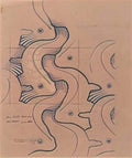 Koloman Moser fabric design with moving waves for backhausen 1902 Art A4 Photo Print
