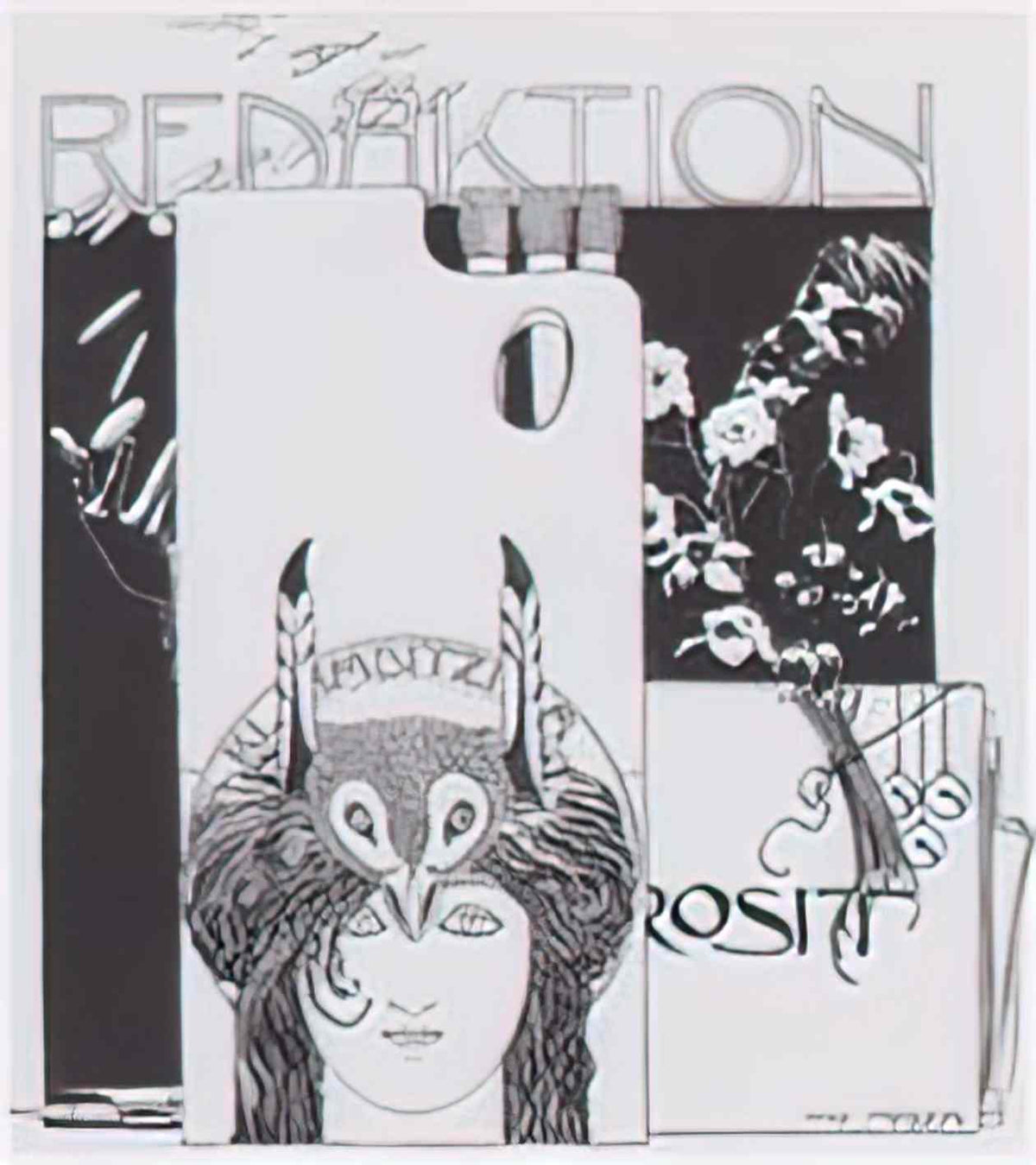 Koloman Moser happy editing illustration with self portrait Art A4 Photo Print