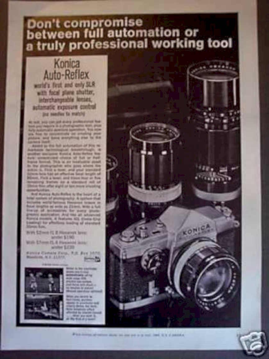 Konica Reflex Camera 1 Vintage Retro Advert Ads A4 Photo Print