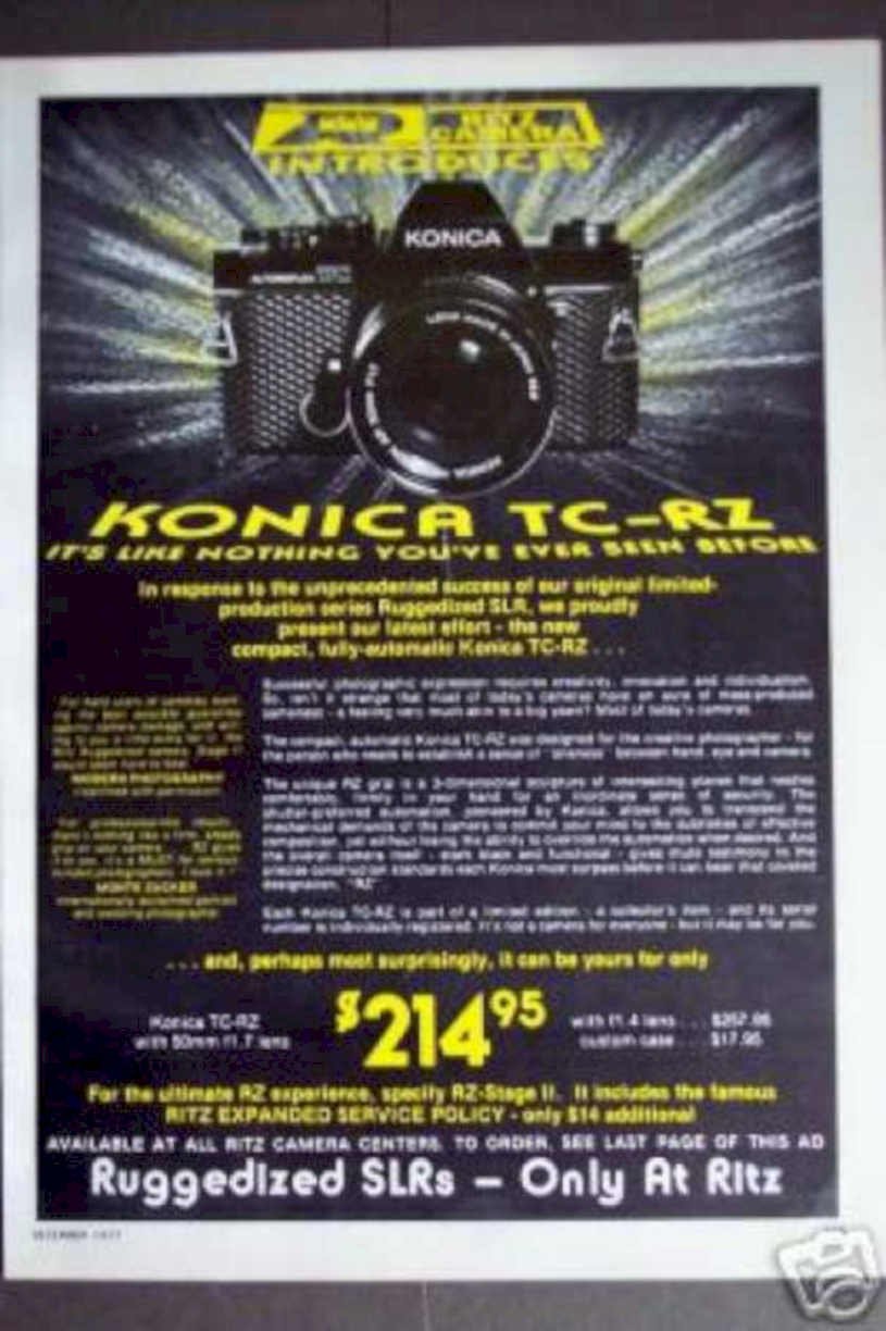 Konica Rz Camera Vintage Retro Advert Ads A4 Photo Print