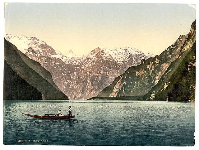 Konigsee general view Upper Bavaria Vintage A4 Photo Print