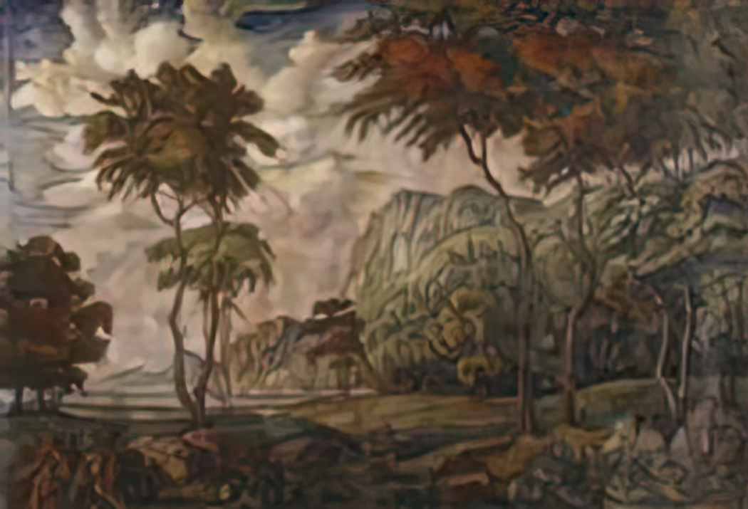 Konstantin Bogaevsky landscape with trees 1924 Art A4 Photo Print