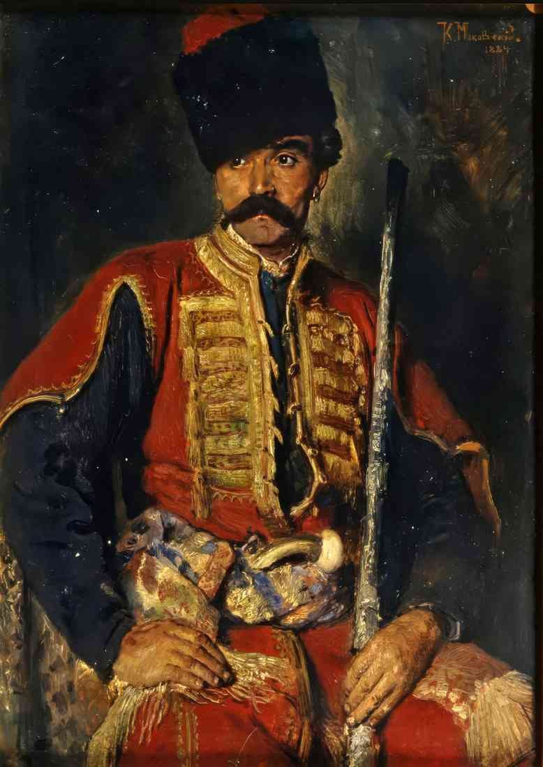 Konstantin Egorovich Makovsky A Zaporozhian Cossack 1884 MeisterDrucke 789902 A4 Photo Print