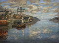Konstantin Gorbatov by the lake Art A4 Photo Print