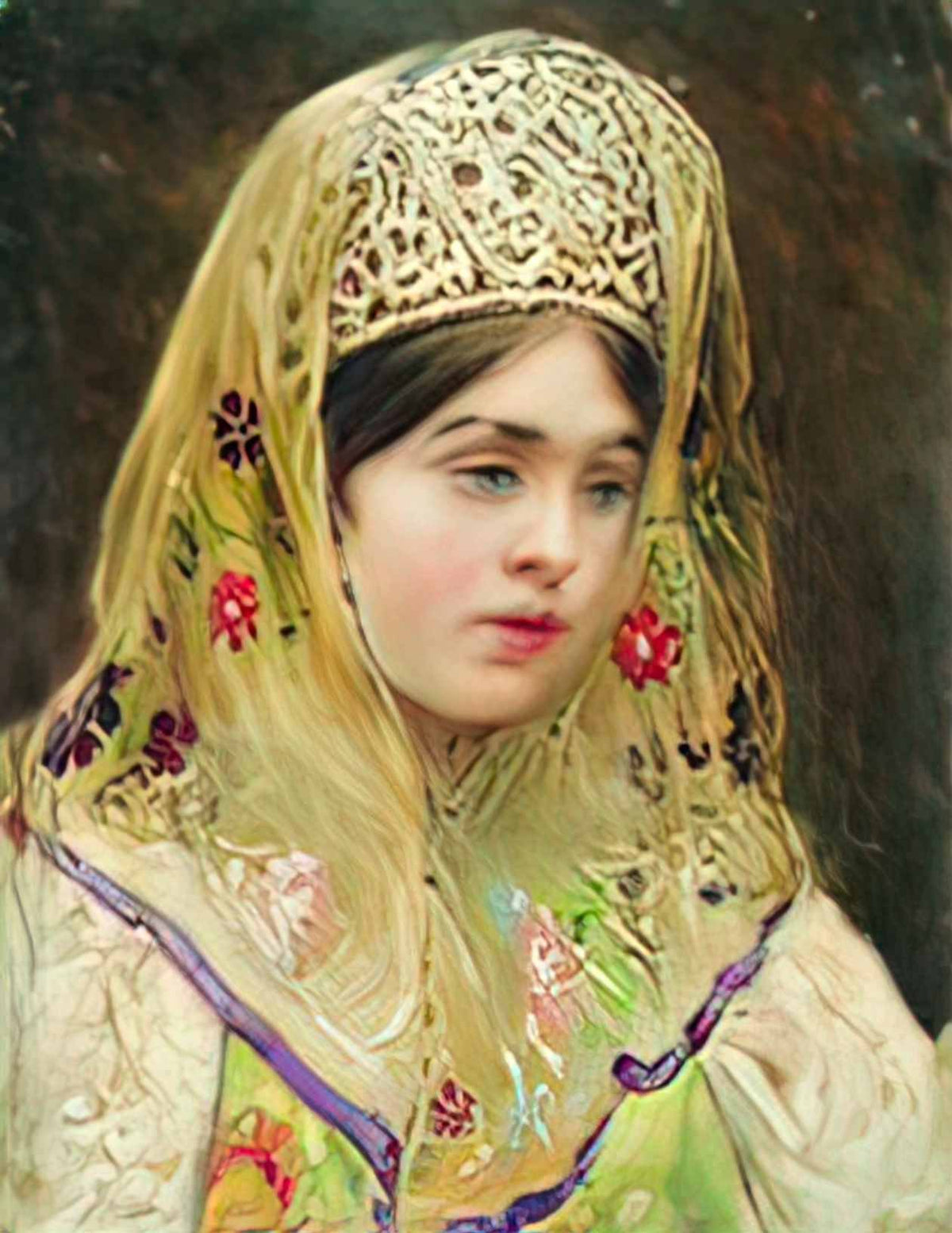 Konstantin Makovsky girl 1 Art A4 Photo Print