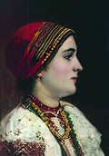 Konstantin Makovsky girl dressed as flora Art A4 Photo Print