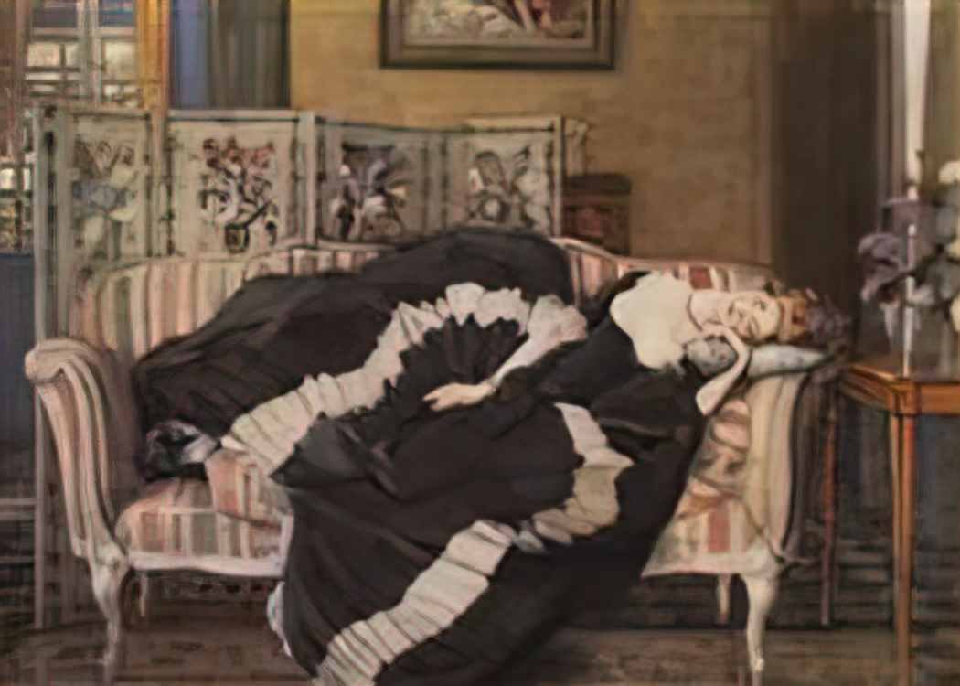Konstantin Somov a sleeping woman Art A4 Photo Print