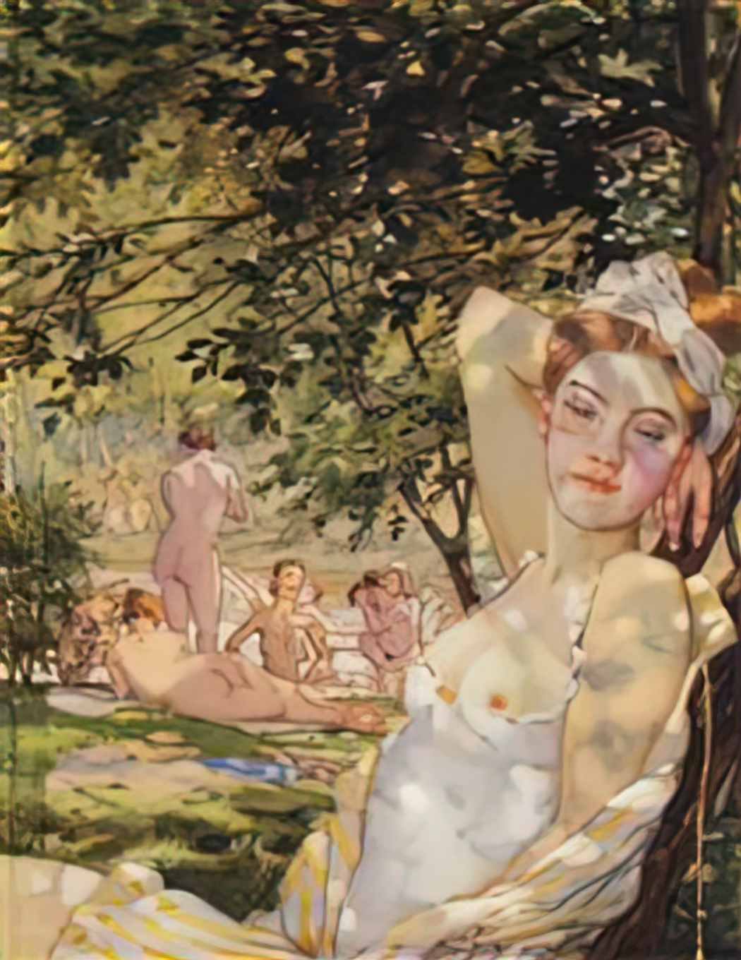 Konstantin Somov bathings in the sun Art A4 Photo Print