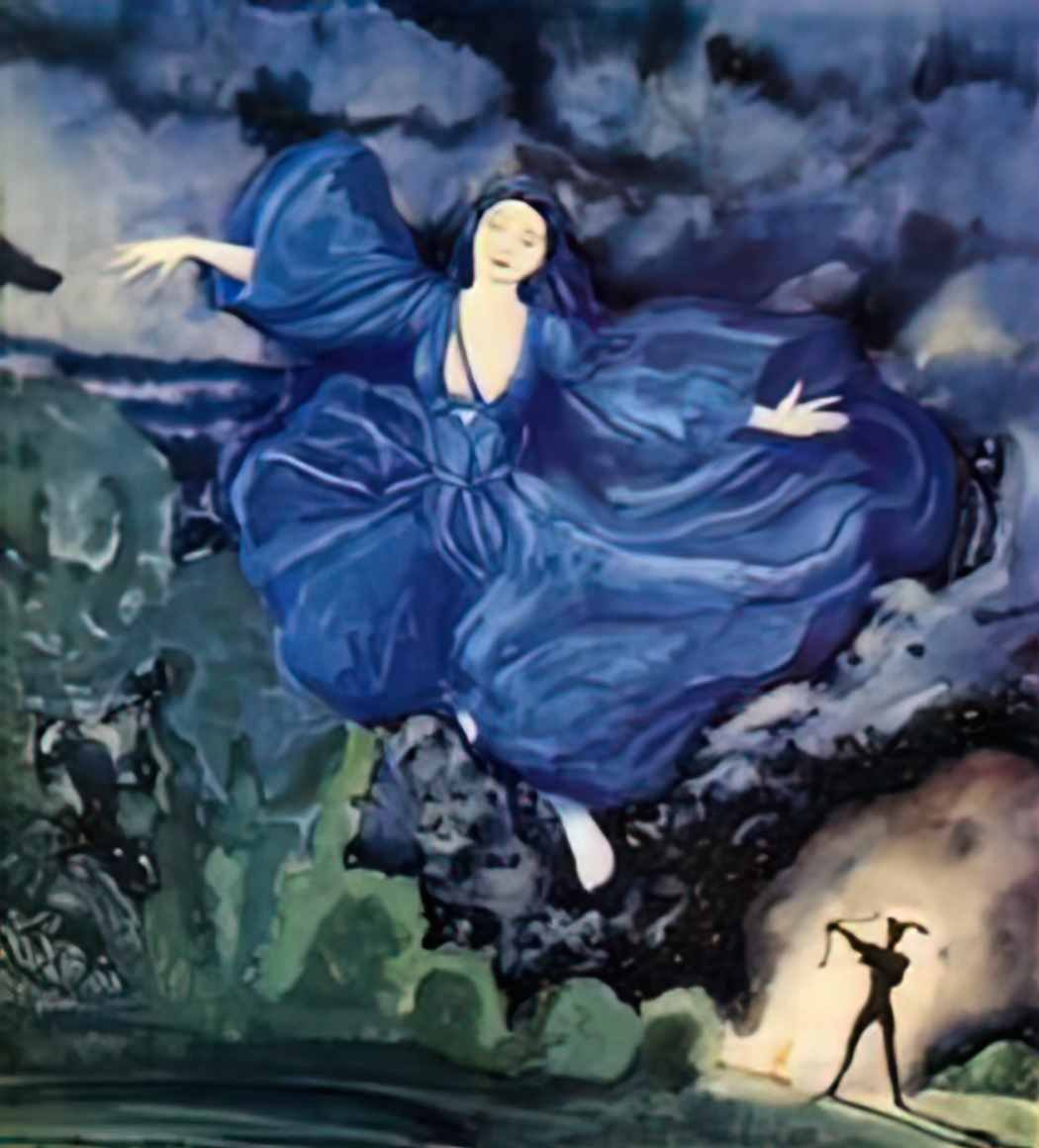 Konstantin Somov blue bird Art A4 Photo Print