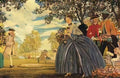 Konstantin Somov figures in the park Art A4 Photo Print